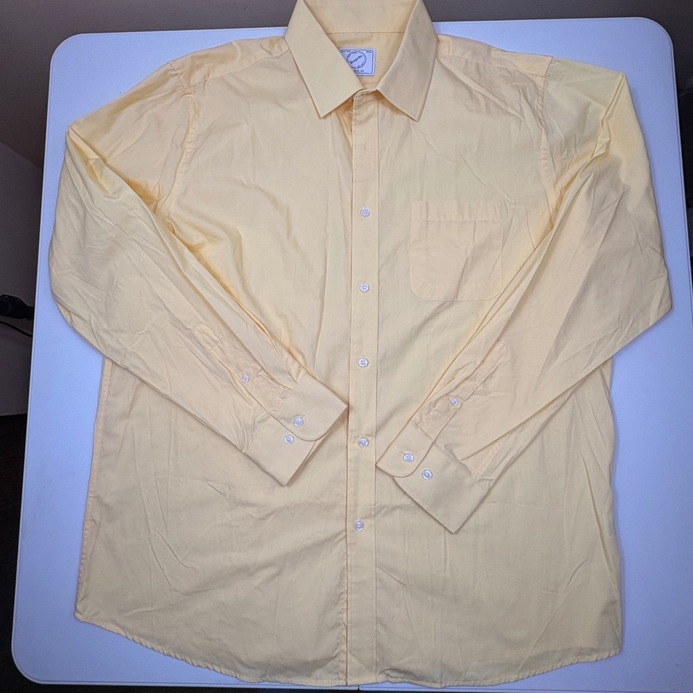 Bespoke New York Men's Yellow Dress Shirt XL 17–17.5 Classic Fit